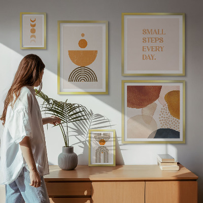 Bilderset fürs sofa Stilvolle Grafiken in Erdtönen