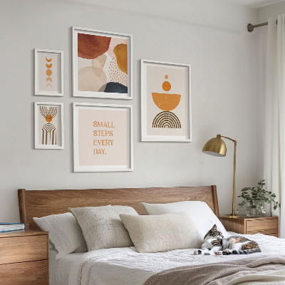 Bilderset fürs sofa Stilvolle Grafiken in Erdtönen