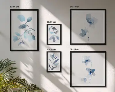 Bildergalerie-Set für die Wand mit blauen Pflanzenakzenten