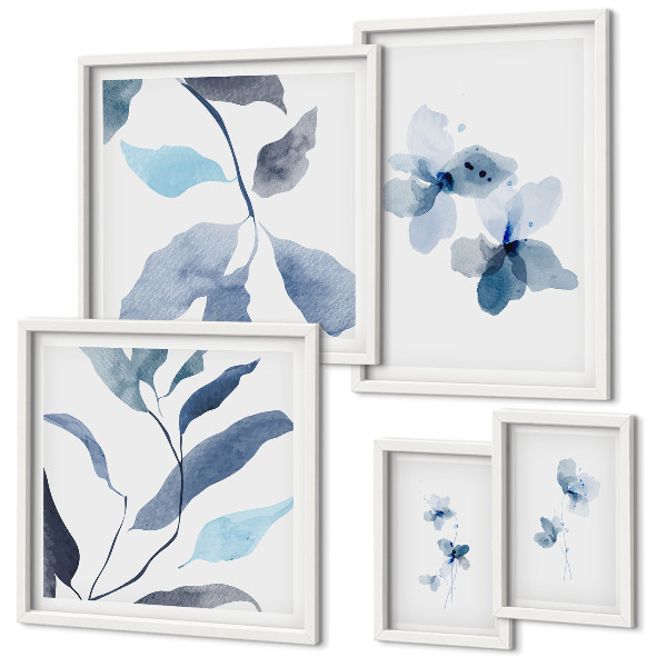 Modernes wandbilder-set Stilvolle Aquarellblumen