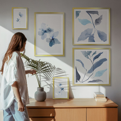 Modernes wandbilder-set Stilvolle Aquarellblumen