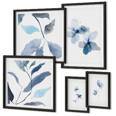 Modernes wandbilder-set Stilvolle Aquarellblumen