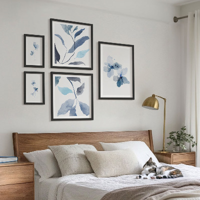 Modernes wandbilder-set Stilvolle Aquarellblumen