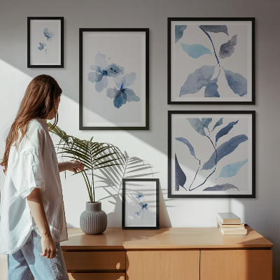 Modernes wandbilder-set Stilvolle Aquarellblumen