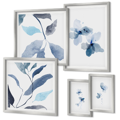 Modernes wandbilder-set Stilvolle Aquarellblumen