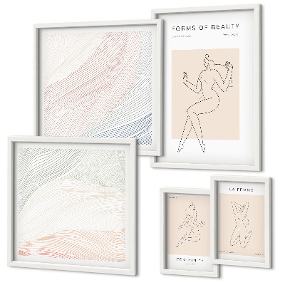 Bildergalerie-set für die wand Formen der Schönheit, Silhouettenlinien