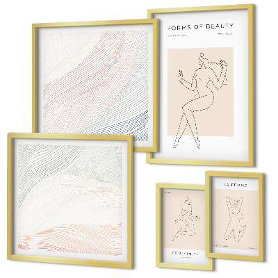 Bildergalerie-set für die wand Formen der Schönheit, Silhouettenlinien