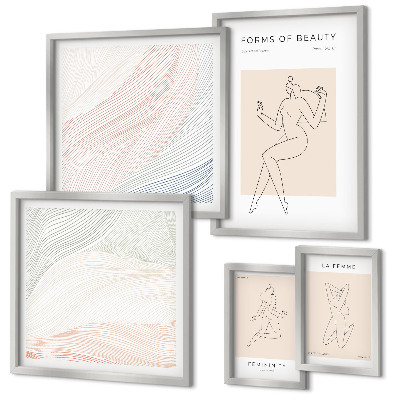 Bildergalerie-set für die wand Formen der Schönheit, Silhouettenlinien