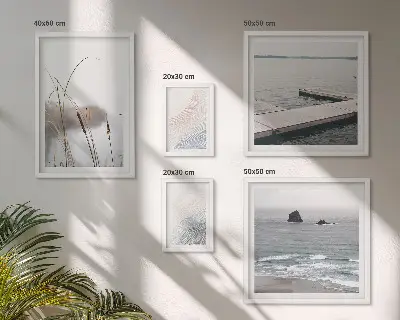 Modernes Wandbilder-Set mit minimalistischen Meereslandschaften