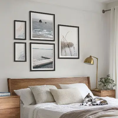 Modernes Wandbilder-Set mit minimalistischen Meereslandschaften