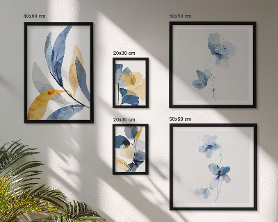 Modernes wandbilder-set Pflanzenmotive in pastellfarbenen Interieurs