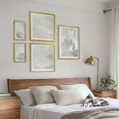 Bilderset fürs sofa Graue und weiße Pflanzenmotive