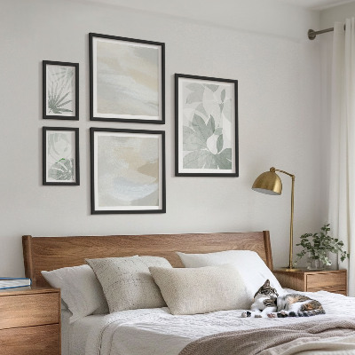Bilderset fürs sofa Graue und weiße Pflanzenmotive