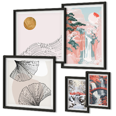 Bildergalerie-set für die wand Wasserfalllandschaften Japans
