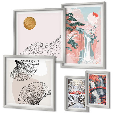 Bildergalerie-set für die wand Wasserfalllandschaften Japans