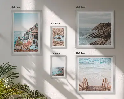 Modernes Wandbilder-Set italienische Städte mit Stränden und Entspannungsmotiven