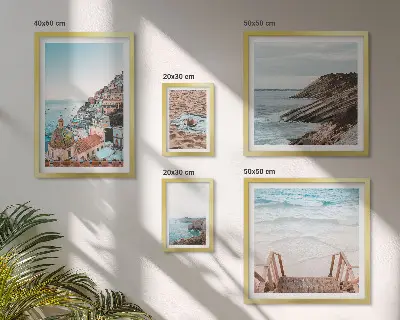 Modernes Wandbilder-Set italienische Städte mit Stränden und Entspannungsmotiven