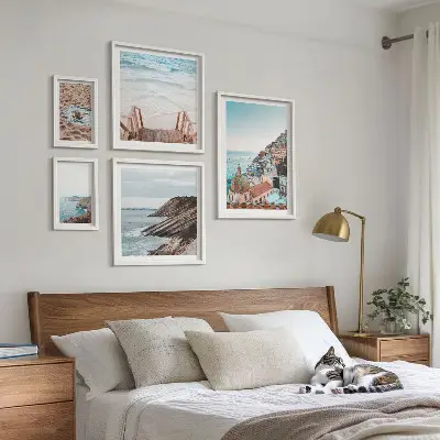 Modernes Wandbilder-Set italienische Städte mit Stränden und Entspannungsmotiven