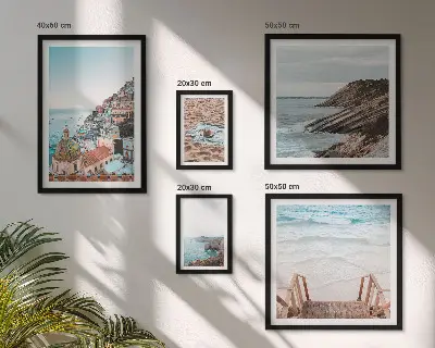 Modernes Wandbilder-Set italienische Städte mit Stränden und Entspannungsmotiven