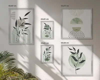 Bildergalerie-Set für die Wand mit stilvollen Pflanzengrafiken
