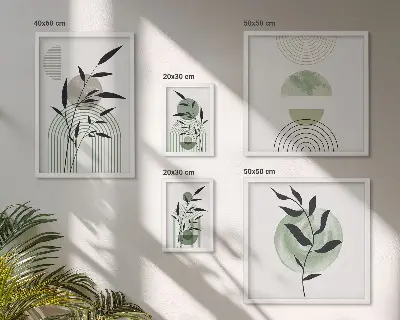 Bildergalerie-Set für die Wand mit stilvollen Pflanzengrafiken