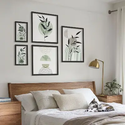 Bildergalerie-Set für die Wand mit stilvollen Pflanzengrafiken