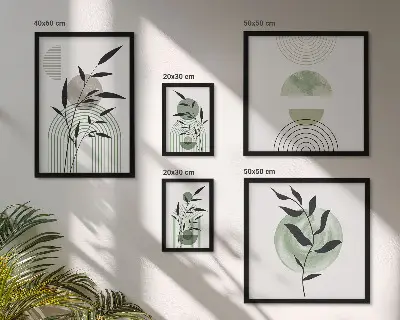 Bildergalerie-Set für die Wand mit stilvollen Pflanzengrafiken