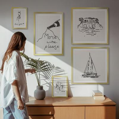 Modernes wandbilder-set Stilvolle Weingrafiken Entspannung
