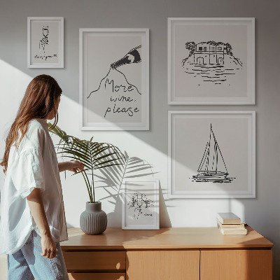 Modernes wandbilder-set Stilvolle Weingrafiken Entspannung