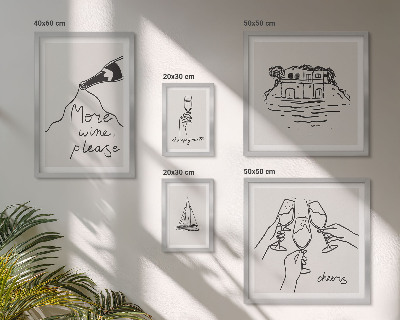 Bildergalerie-set für die wand Stilvolle Illustrationen zum Weintoast