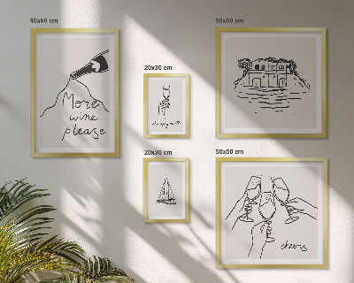 Bildergalerie-set für die wand Stilvolle Illustrationen zum Weintoast