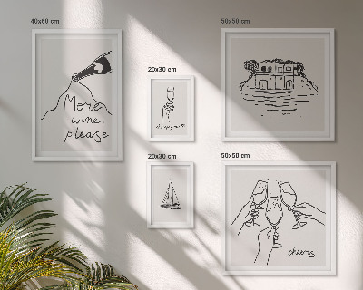 Bildergalerie-set für die wand Stilvolle Illustrationen zum Weintoast
