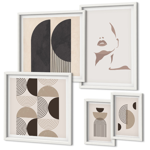 Modernes wandbilder-set Stilvolle geometrische Porträts