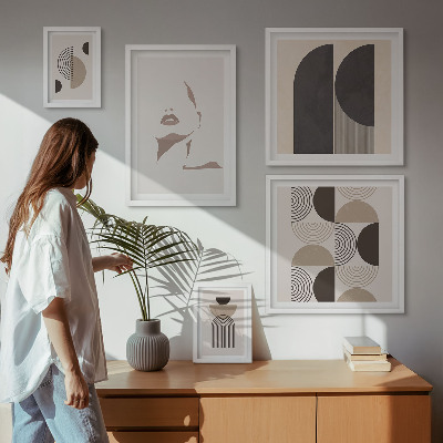 Modernes wandbilder-set Stilvolle geometrische Porträts