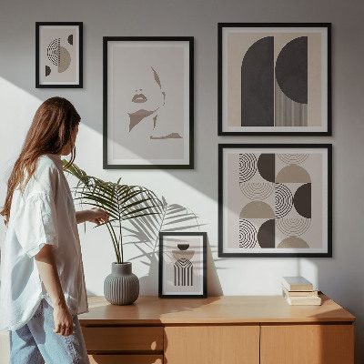 Modernes wandbilder-set Stilvolle geometrische Porträts