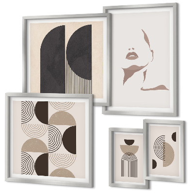 Modernes wandbilder-set Stilvolle geometrische Porträts