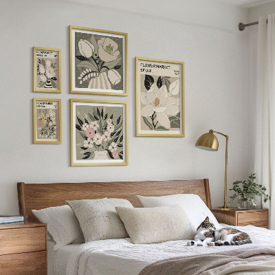 Bilderset fürs sofa Blumenmuster aus London und Seoul
