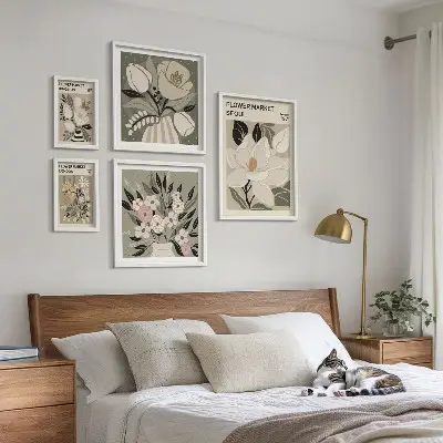 Bilderset fürs Sofa mit Blumenmuster aus London und Seoul