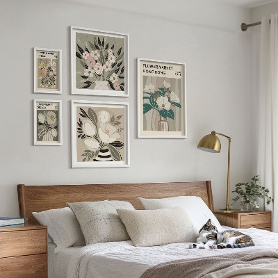 Modernes wandbilder-set Retro-Vintage-Blumenmarkt