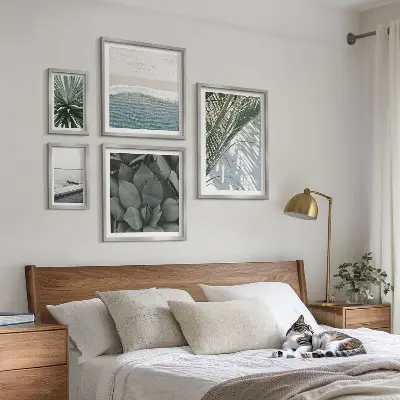 Bilderset Tropische Pflanzen am Meer für das Sofa