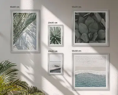 Bilderset Tropische Pflanzen am Meer für das Sofa