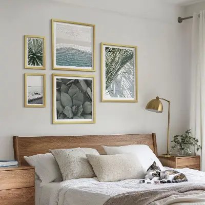 Bilderset Tropische Pflanzen am Meer für das Sofa