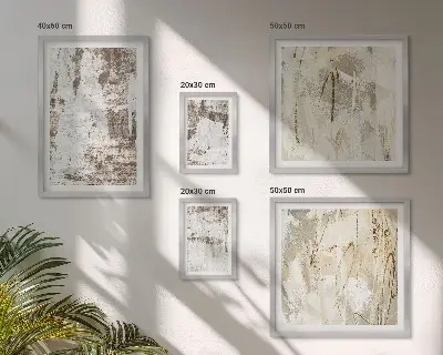Modernes Wandbilder-Set mit abstrakten neutralen Kompositionen