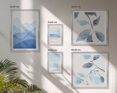 Modernes wandbilder-set Naturblau minimalistisch