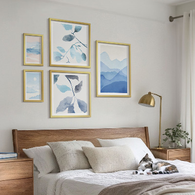 Modernes wandbilder-set Naturblau minimalistisch