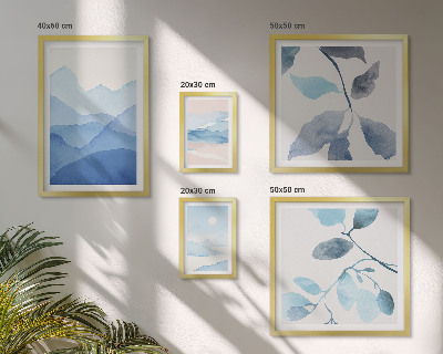 Modernes wandbilder-set Naturblau minimalistisch