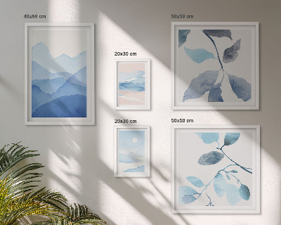 Modernes wandbilder-set Naturblau minimalistisch