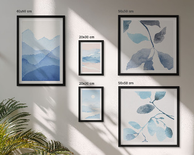 Modernes wandbilder-set Naturblau minimalistisch
