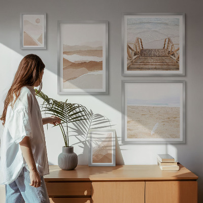 Bilderset fürs sofa Minimalistische Strände und Berge
