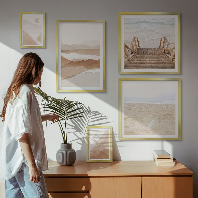 Bilderset fürs sofa Minimalistische Strände und Berge
